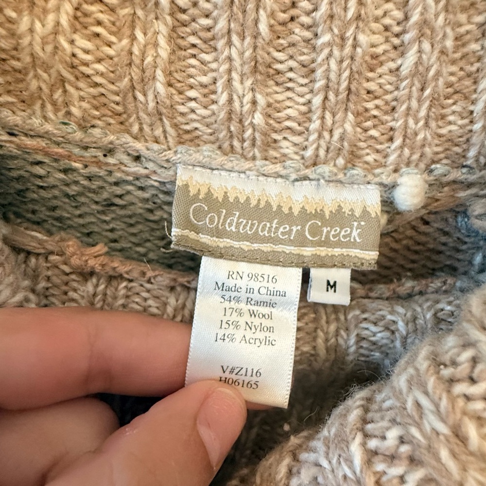 Coldwater Creek Multicolor Patchwork Turtleneck S… - image 2